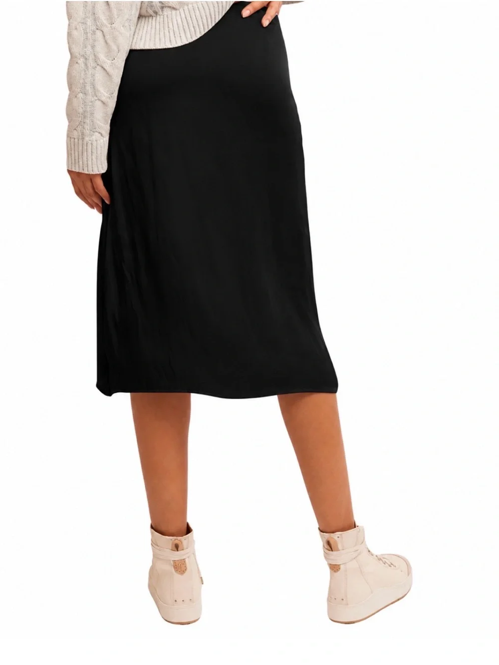 Free People Analise Black Button Front Midi Skirt Size 8 NWT $78